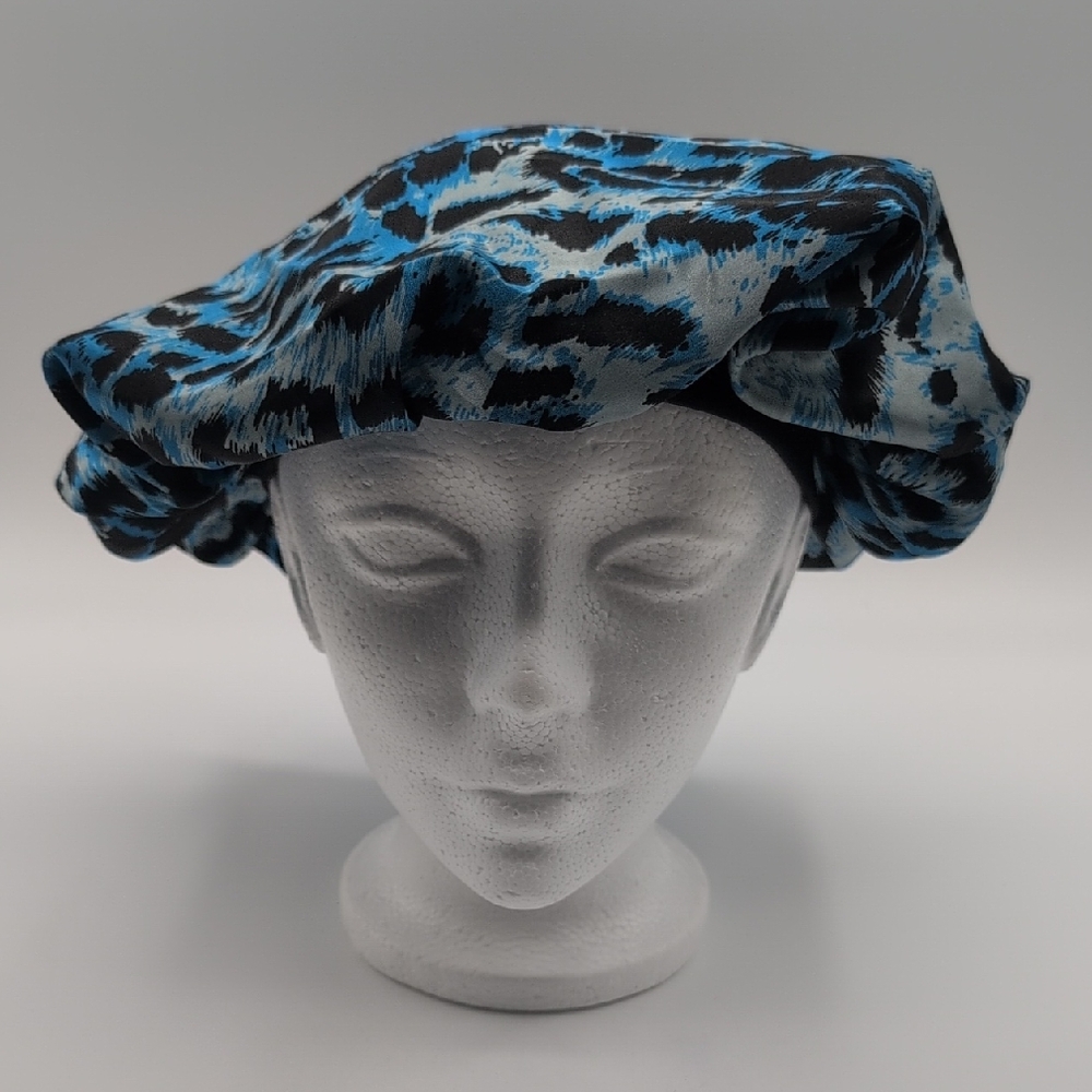 REVOLVE | Black and Blue Leopard Animal Print Beauty Sleeping Cap